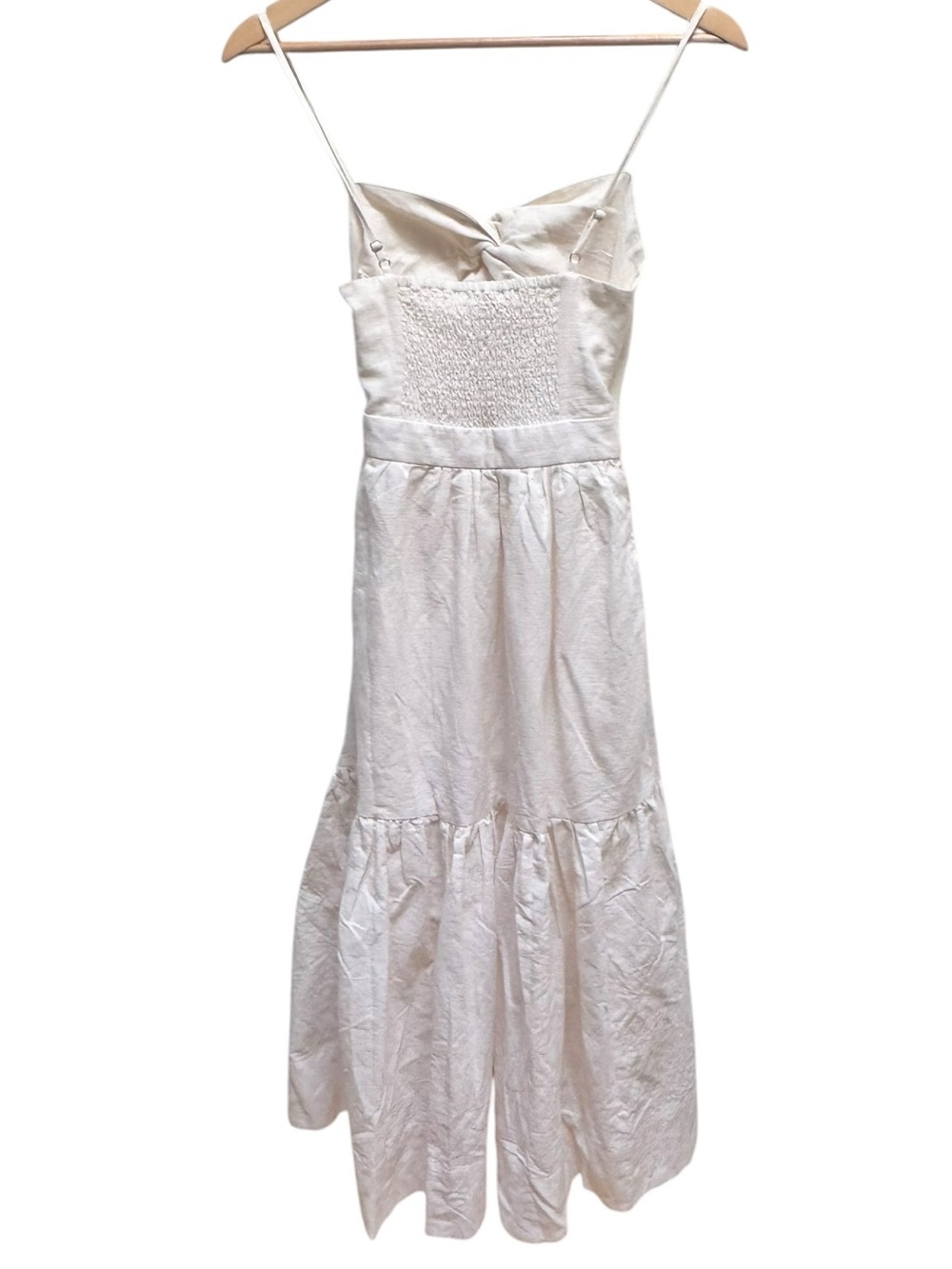 Shona Joy *NEW* Cecilia Twist Bodice Midi Dress in Linen - Picture 12 of 17